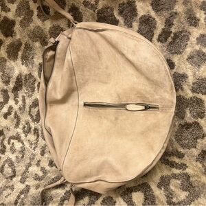 Free People Cream Leather Shoulder Bag